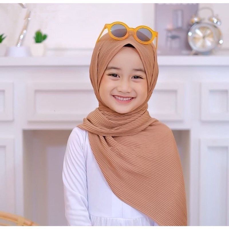 HIJAB PASHMINA PLISKET ANAK/ HIJAB ANAK PLISKET 150X45CM