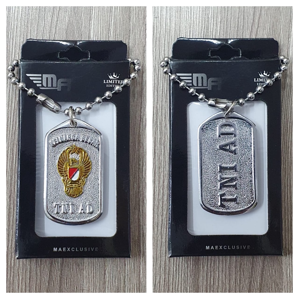 Kalung TNI AD DOG TAG Logo TNI AD Kalung Rantai Kalung Pria Kalung Wanita Kalung Custom Kalung
