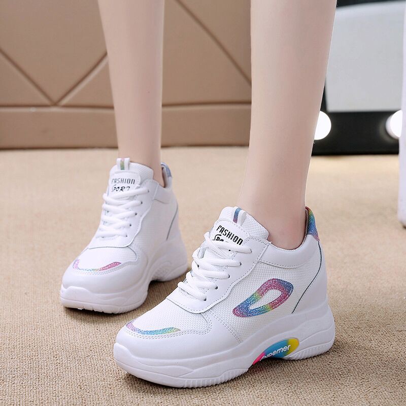 Sepatu Sneakers Wanita Model Korea Bahan Kulit Warna Putih Ukuran 35 40 Shopee Indonesia