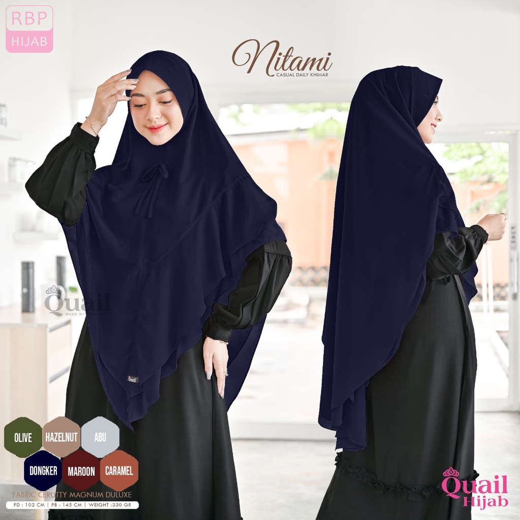 Jilbab Syar'i Instan Nitami Casual Daily Khimar Quail Hijab