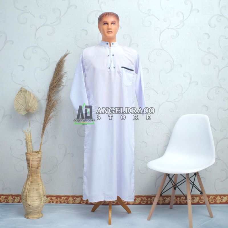Jubah Dewasa Putih / Jubah / Jubah Pria / Jubah Pria Dewasa / Jubah Pria Dewasa Size M L XL XXL / Ga