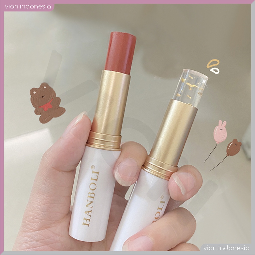 Hanboli Glitter Lip Balm Galaxy 24K Gold White Pelembab Bibir Keyniegift XX023