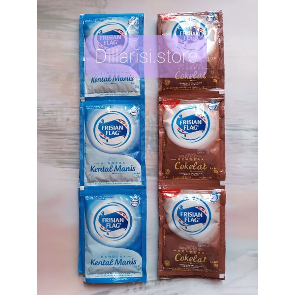 

Susu Kental Manis | Susu Bendera Frisian Flag Sachet | Rasa Coklat | Rasa Vanila