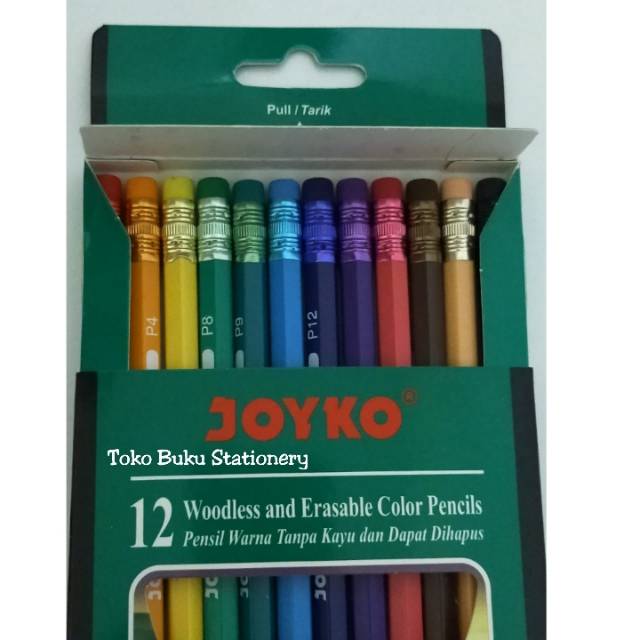 Pensil Warna Joyko 12 Colour-Pensil Warna Bisa Di Hapus