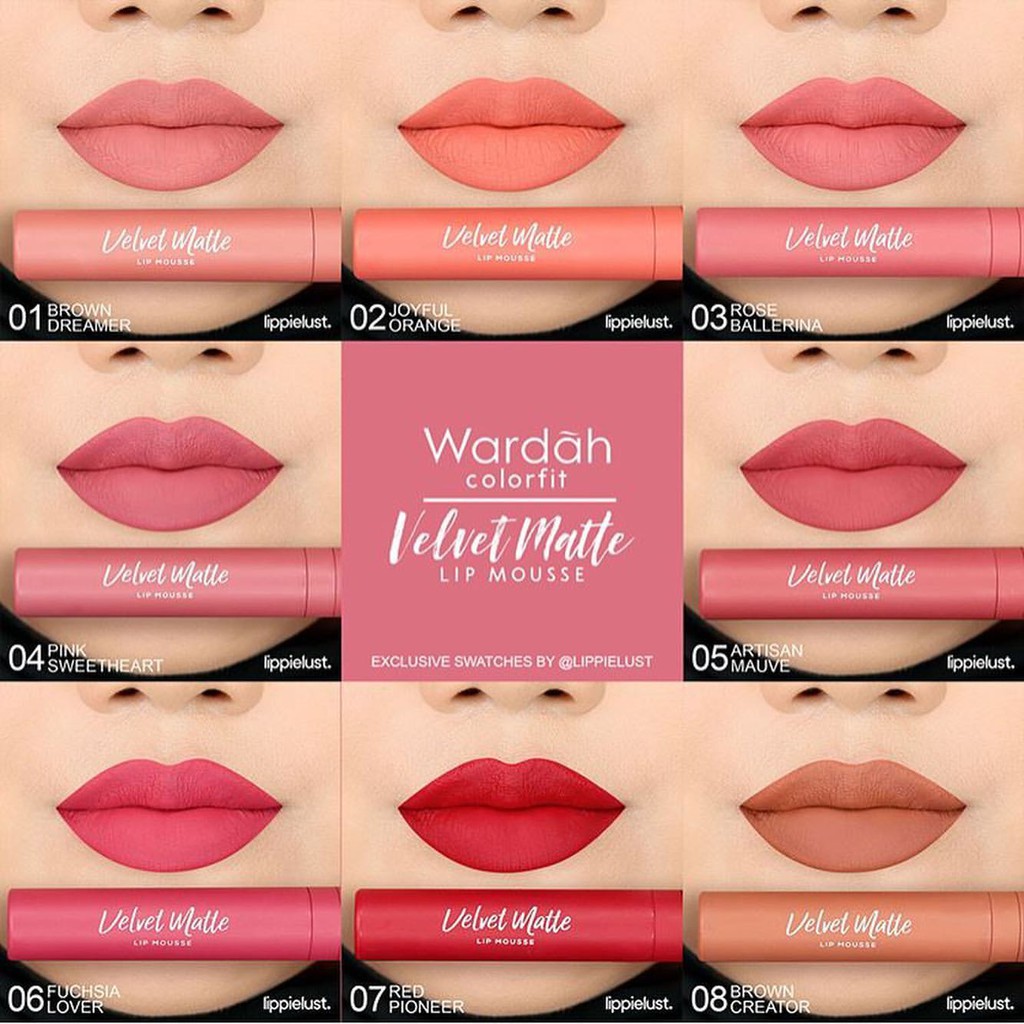 WARDAH Colorfit Velvet Matte Lip Mousse Lip Cream 4gr