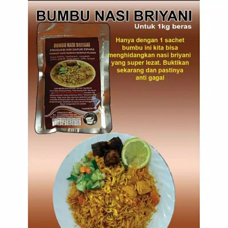 

PROMOBumbu kebuli briyani mandhi untuk 1 KG beras dan untuk 500 gr beras