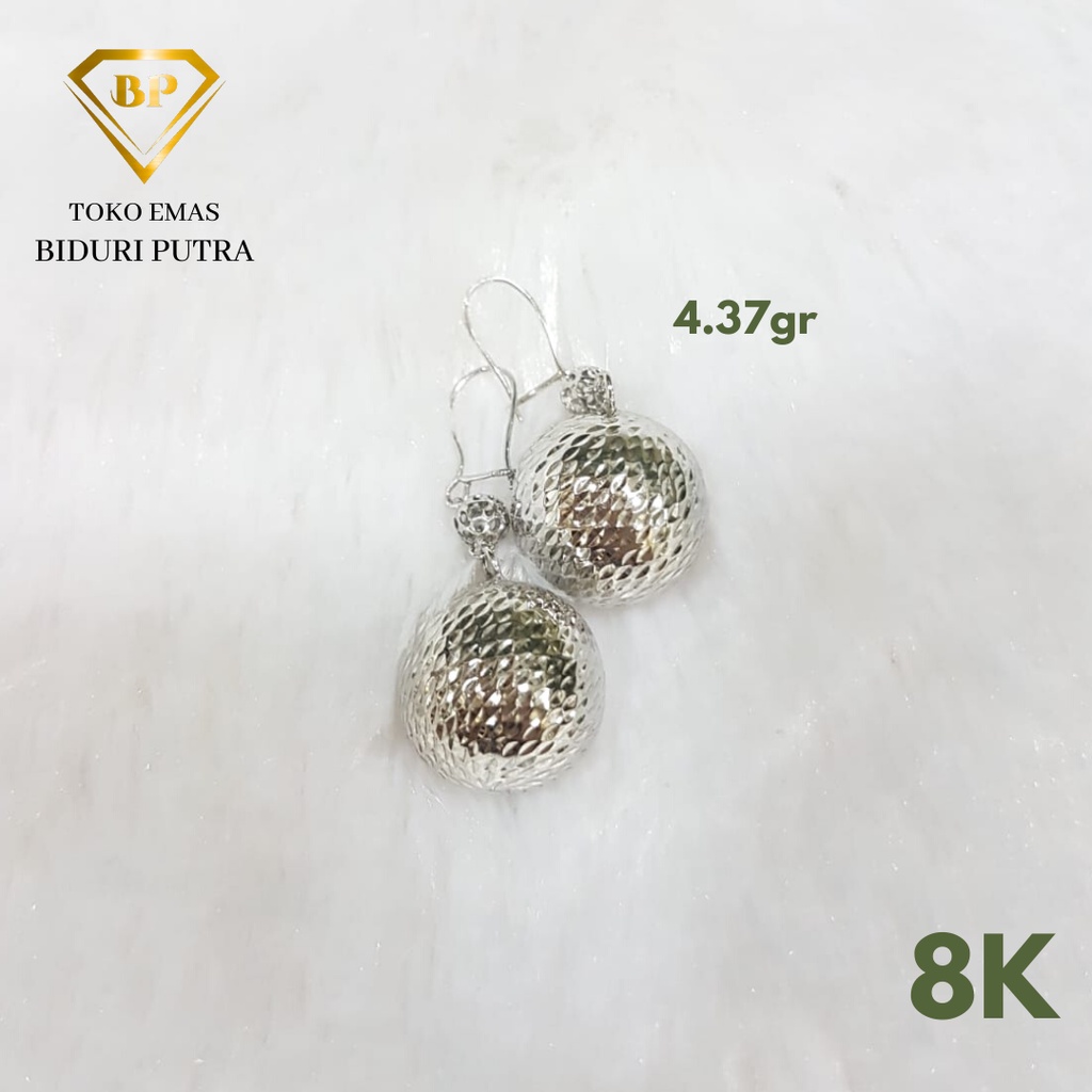 ANTING ANAK  WARNA CAT PERHIASAN EMAS PUTIH ASLI KADAR 8K/375