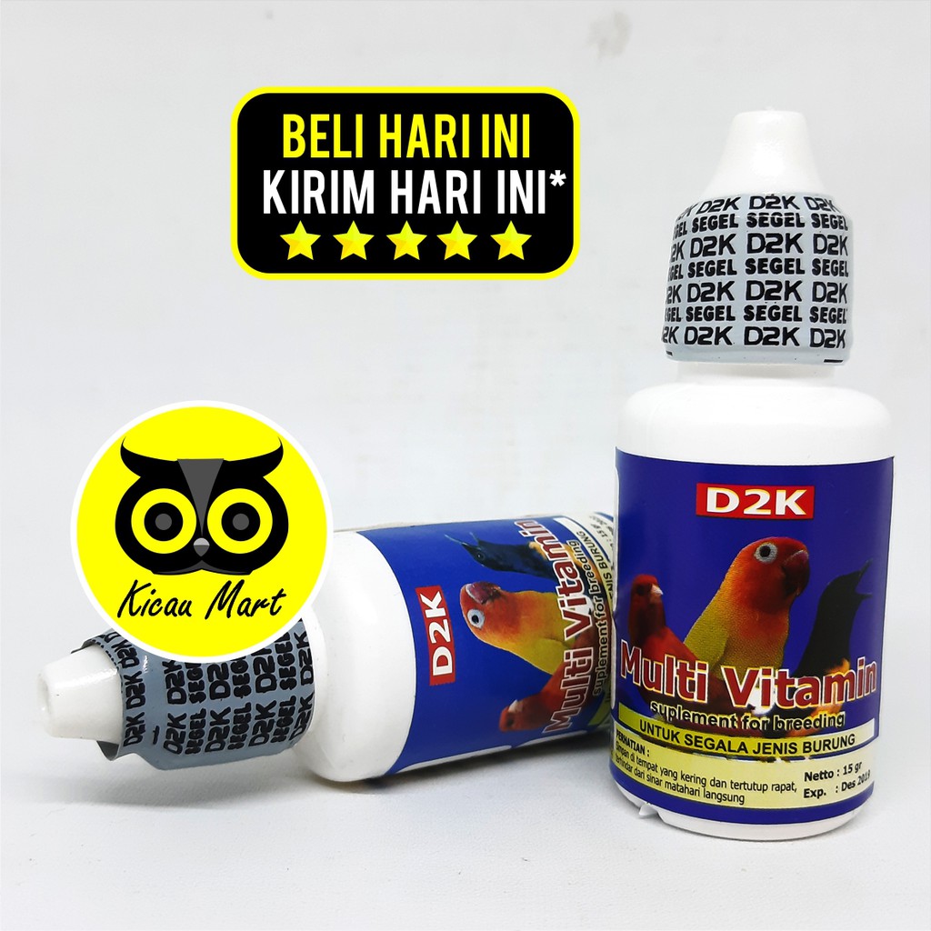 VITAMIN OBAT TERNAK BREEDING BURUNG LOVEBIRD KENARI MULTIVITAMIN MULTI VITAMIN D2K PENAMBAH BIRAHI