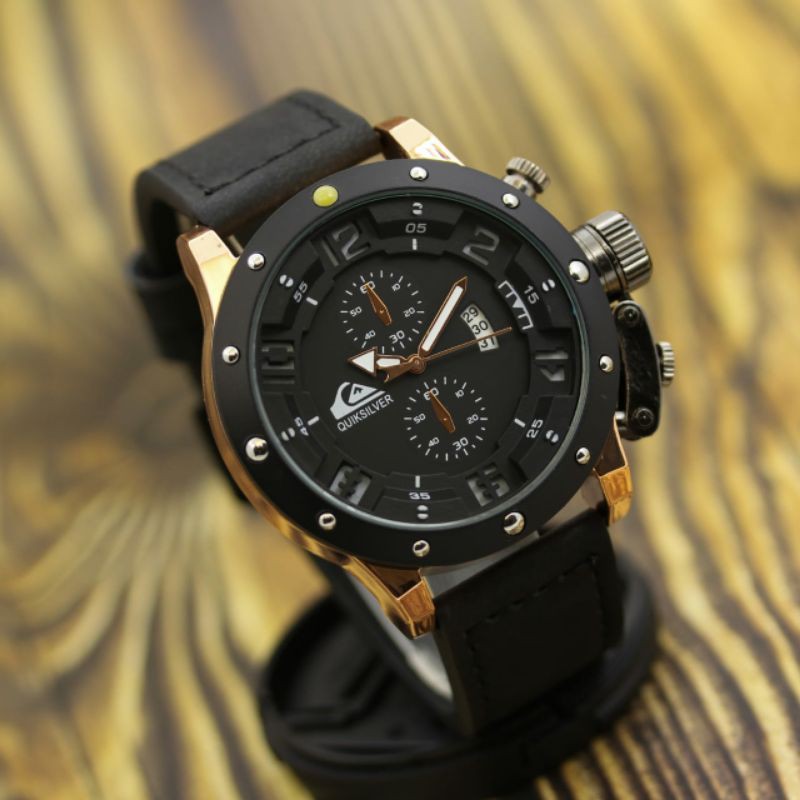 Original Jam tangan Quiksilver kulit Premium Kekinian