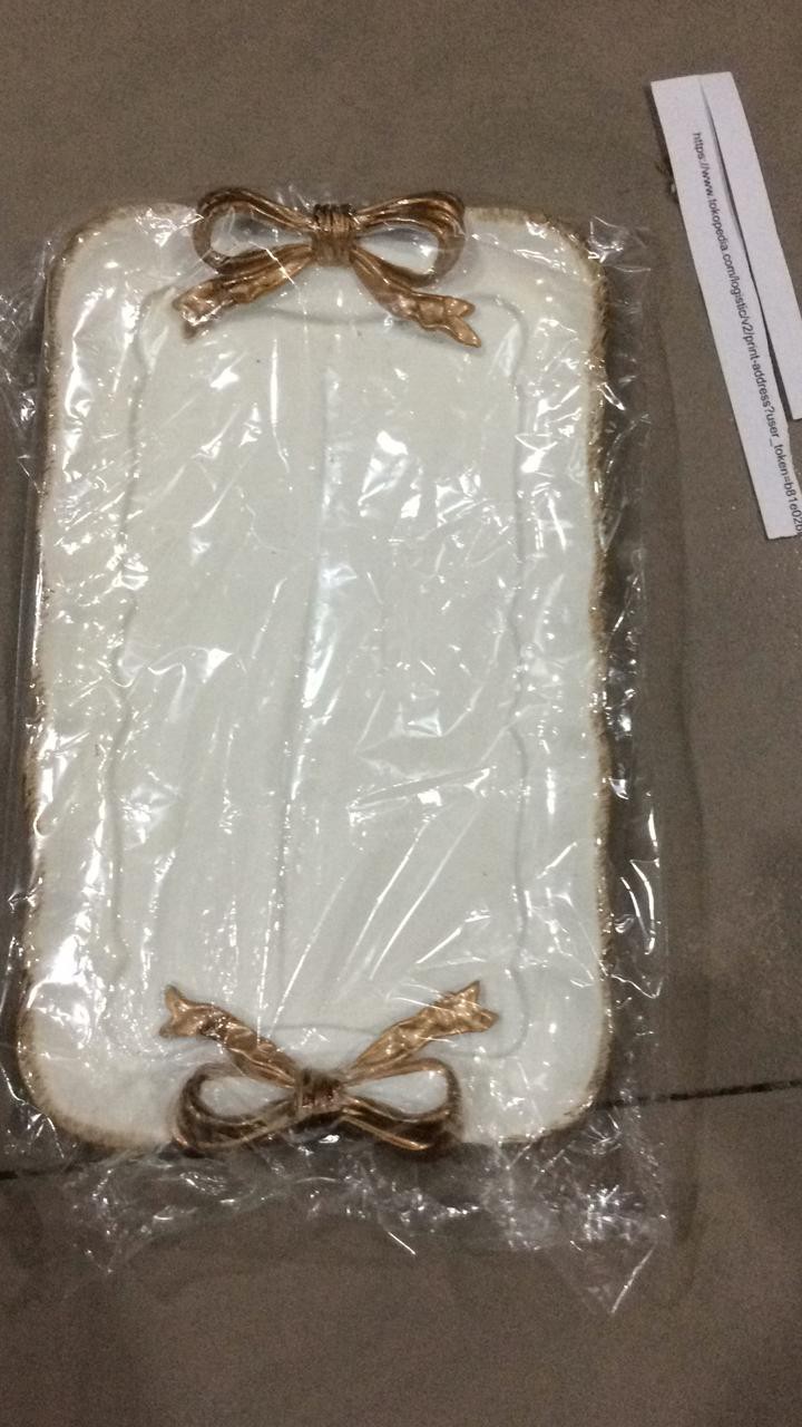 Jual Nampan Resin Impor Warna Putih/tray Cantik/piring Shabby