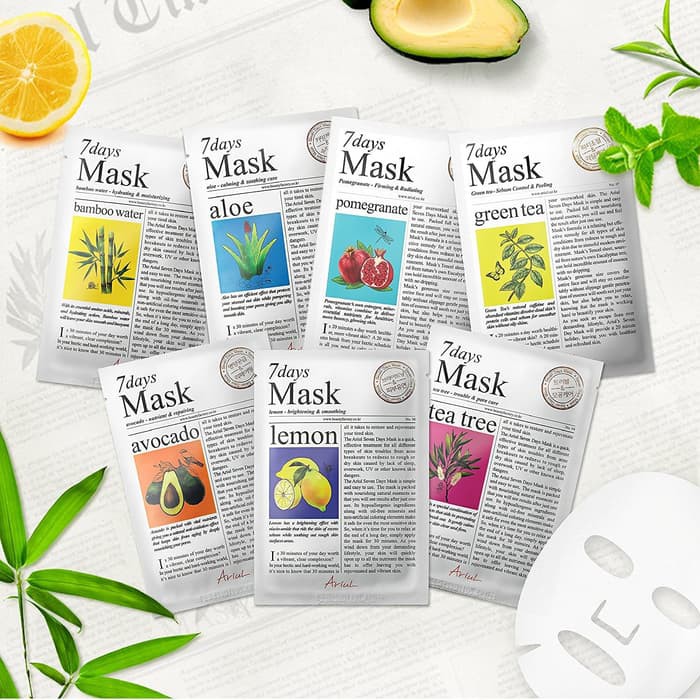 ARIUL 7 DAYS - Mask Sheet All Variant Masker Wajah 100% ORIGINAL