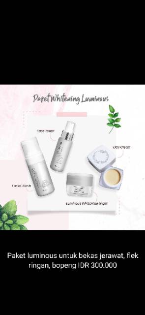 PROMO PAKET LUMINOUS SERIES SPESIAL GIVE MSGLOW / Luminous MS Glow / Memutihkan Wajah / untuk kulit bernoda hitam