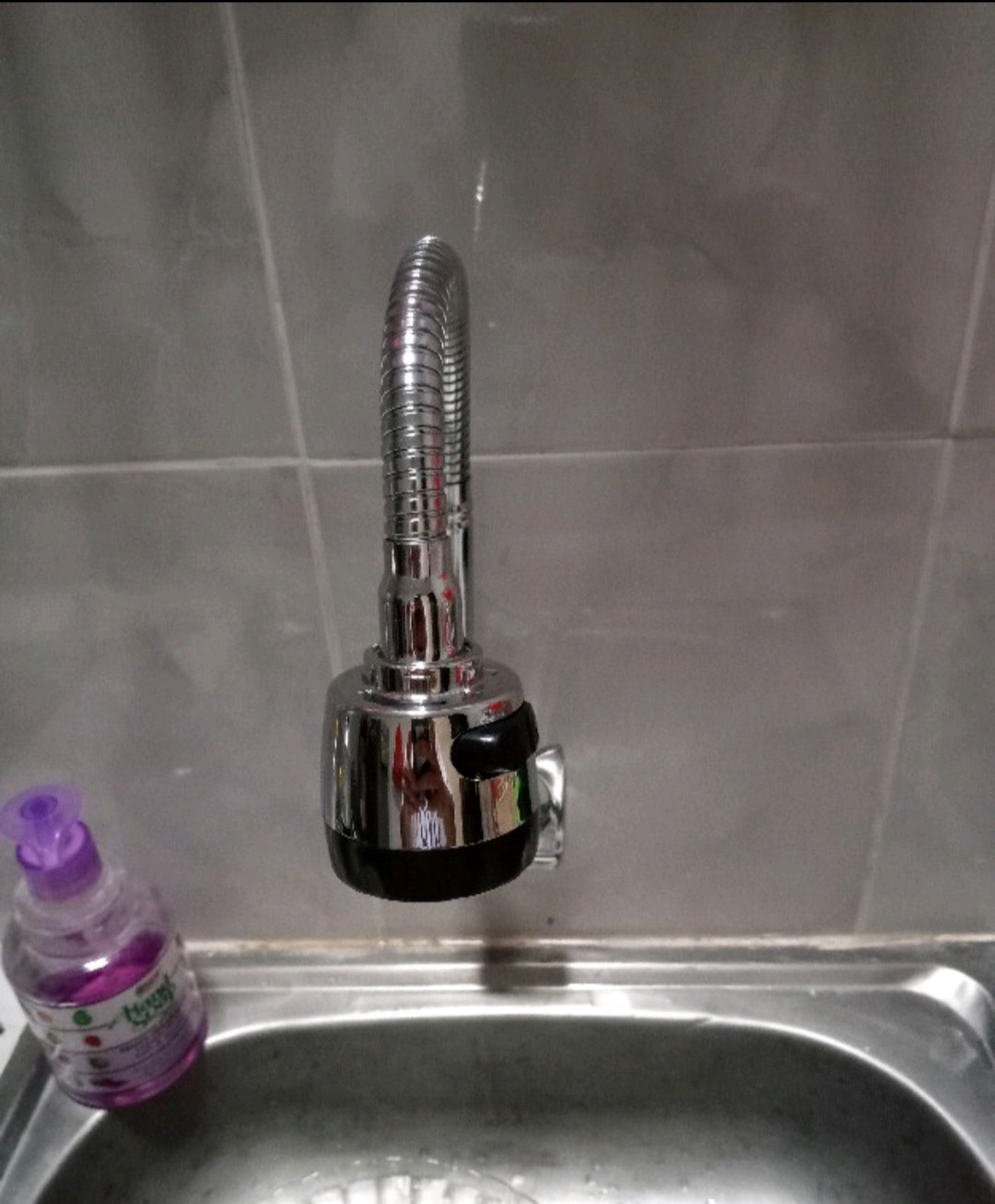 Kran Keran Air Angsa Fleksibel Tembok Sink Minimalis Premium Stainless Cuci Piring Wastafel