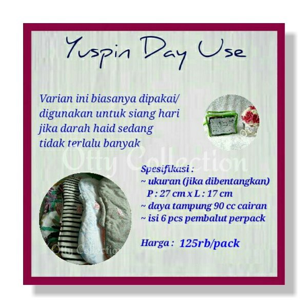 YUSPIN DAY USE (Pembalut Kain Cuci Ulang)