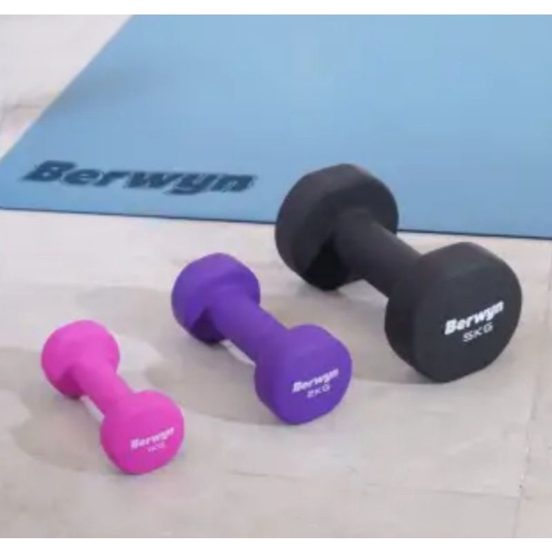 dumbel barbel 2kg berwyn neoprene dumbell barbell 2 kg ORIGINAL BERWYN