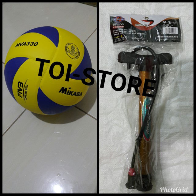 BOLA VOLI MIKASA 330 DAN POMPA BESI