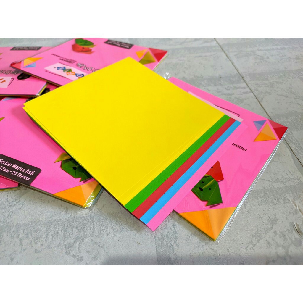 KERTAS ORIGAMI 2 SISI KERTAS LIPAT 12×12 CM 14×14 CM 16×16 CM [ISI 25 LEMBAR]