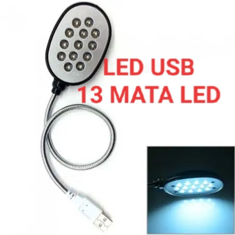 Led usb kabel flexible 13 mata led lampu baca lampu darurat