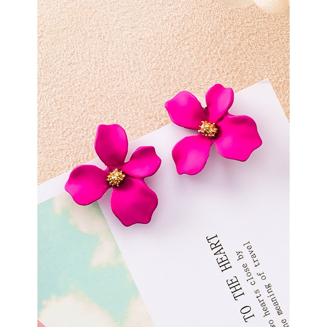 LRC Anting Tusuk Fashion Flower Shape Decorated Earrings