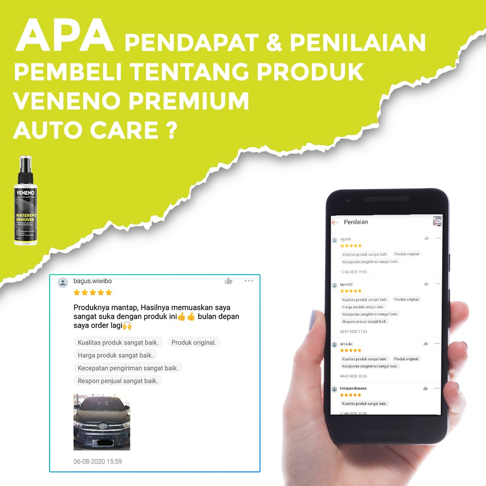 Veneno Water Spot Remover - Menghilangkan Jamur Di Body Kendaraan - by Veneno Indonesia