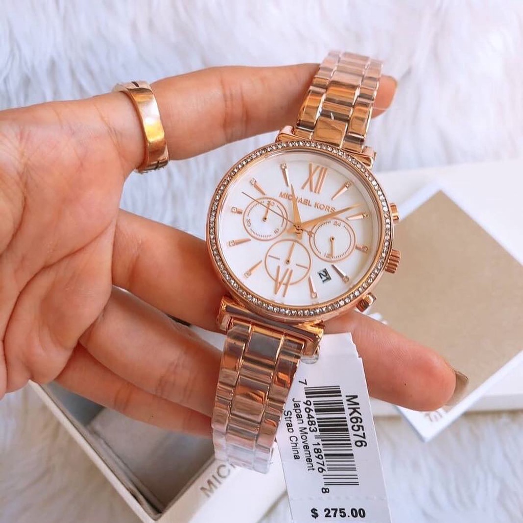 MK-6576 MICHAEL KORS/ JAM TANGAN CEWEK MICHAEL KORS MK-6576/INCLUDE BOX ORI/JAM TANGAN FASHION CEWEK/STRAP ALL STAINLESS STEEL