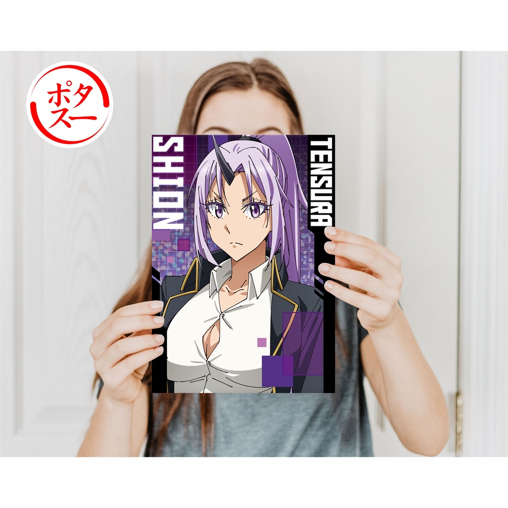 Koleksi Poster Anime Tensei Shitara Slime Datta Ken / Tensura - Rimuru Shuna Shion Millim Shizue A4+-Shion A