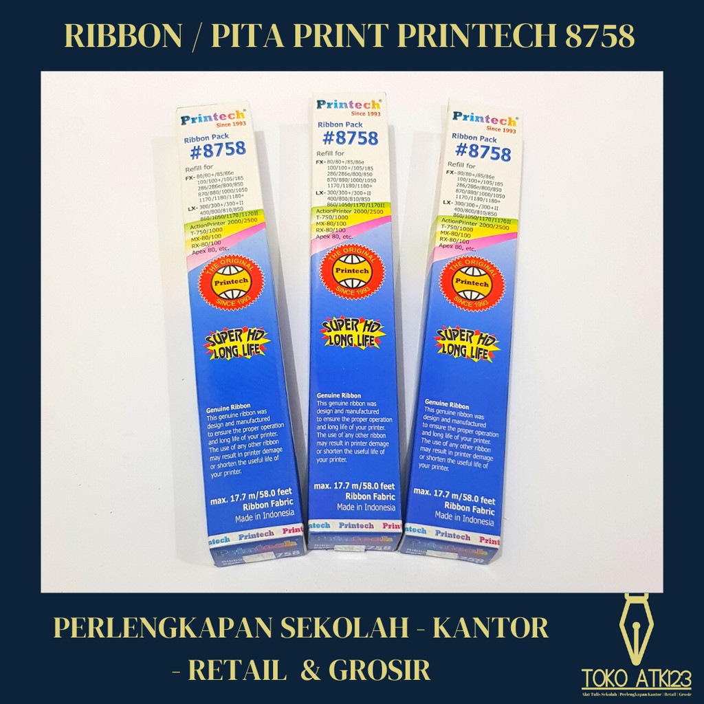 Ribbon Pack / Pita Printer Merk Printech LX 8758 ASLI!!