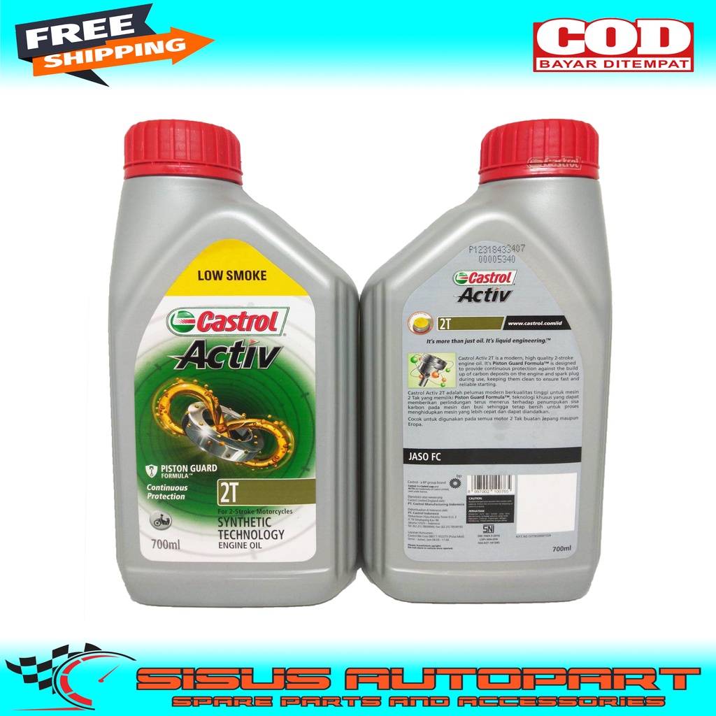 OLI SAMPING CASTROL ACTIV LOW SMOKE 2T 700ML / CASTROL ACTIV / OLI SAMPING CASTROL 0,7L