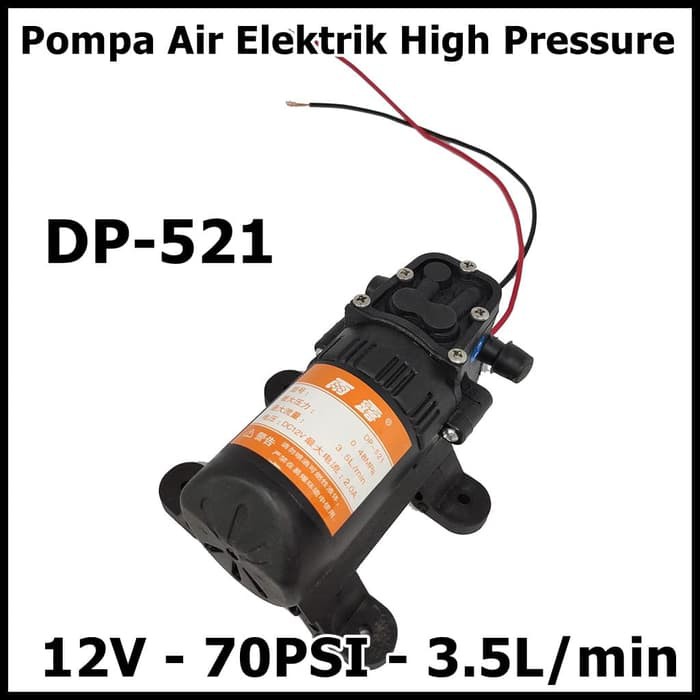 Taffware Pompa Air Elektrik High Pressure 12V 70PSI 3.5L min DP 521