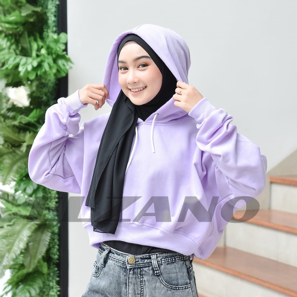 Oversize Crop Hoodie - Hoodie Oversize Wanita Kekinian