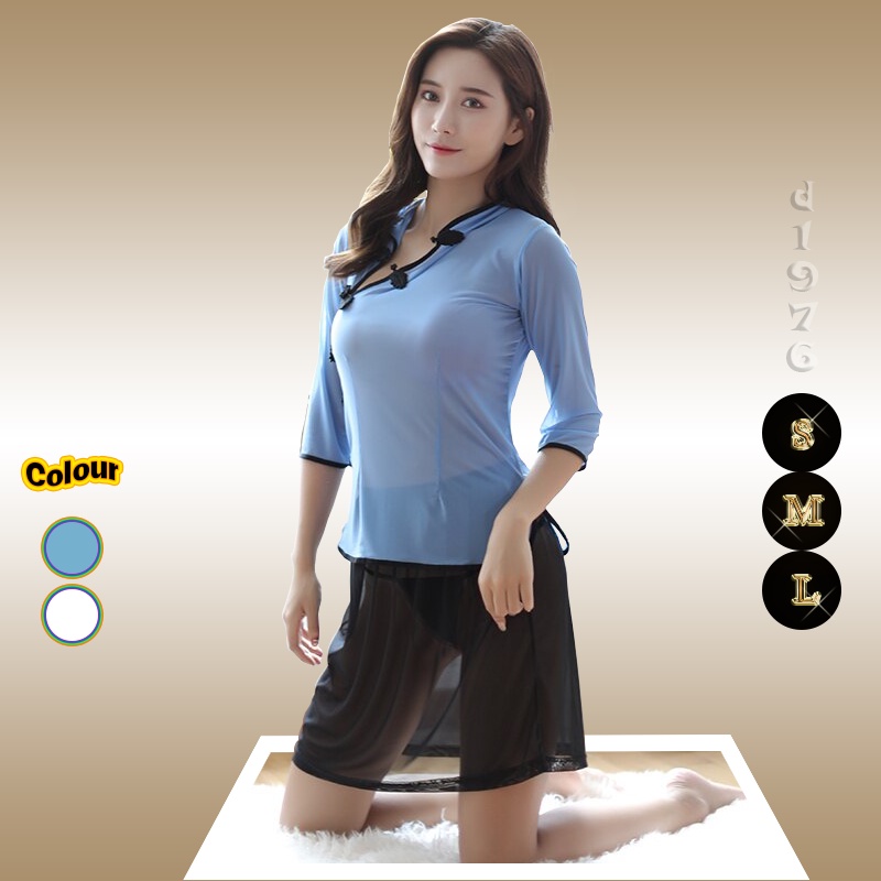 d1976 Baju Sexy Wanita China Traditional Cheongsam Lingery Dress Haram Seksi Transparan OFL-F310
