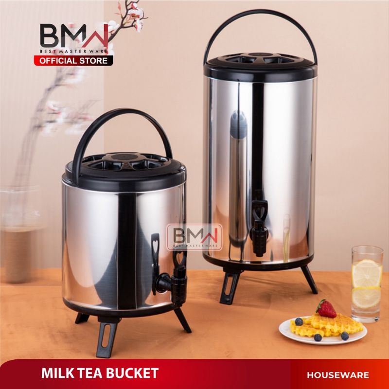 BMW MILK TEA BUCKET JUMBO 10 LITER /DISPENSER JUMBO STAINLESS /JUG TEMPAT AIR PANAS DINGIN-6