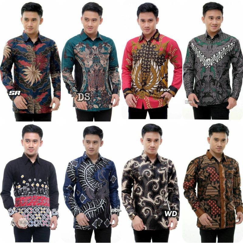 KEMEJA BATIK PRIA LENGAN PANJANG SIZE M L XL XXL  BSWART BatiK HRB026 Kenongo Hem Panjang Padi