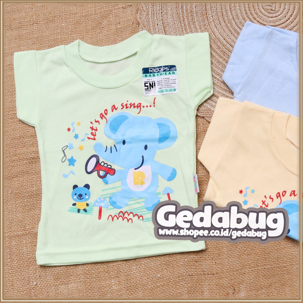 (3pcs) Kaos Oblong Ridges | Oblong Anak Warna Motif Karekter
