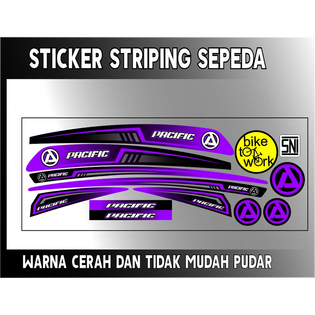 STRIPING SEPEDA PACIFIC STICKER BIKE TO WORCK