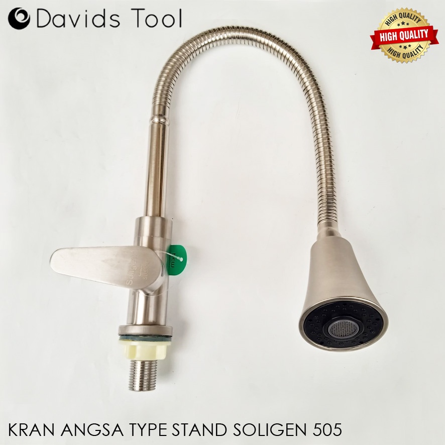 Soligen Kran Angsa Fleksibel Keran Air Cuci Piring Dapur Wastafel Stainless 505