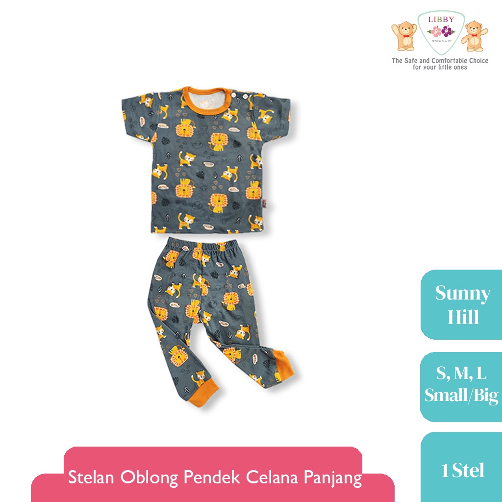 LIBBY Stelan Oblong Pendek - Celana Panjang Motif Enchanted Wild (1 stel)