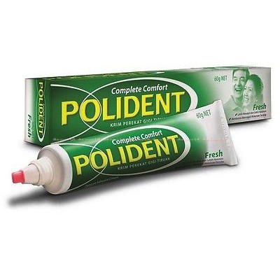 Polident Complete Comfort Adhensive 60gr Krim Lem Perkat Gigi Palsu Gigi Poliden Poli dent Komfort Lem Gigi