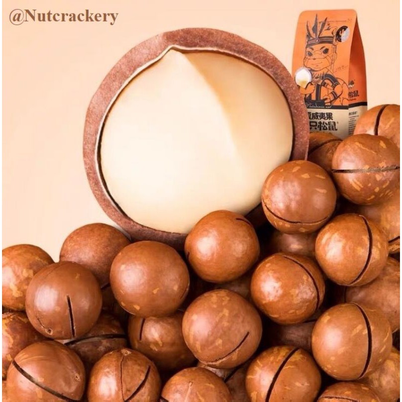 

Kacang Macadamia nuts 160g original rasa creamy matang Three Squirrels healthy snacks, Best Seller!