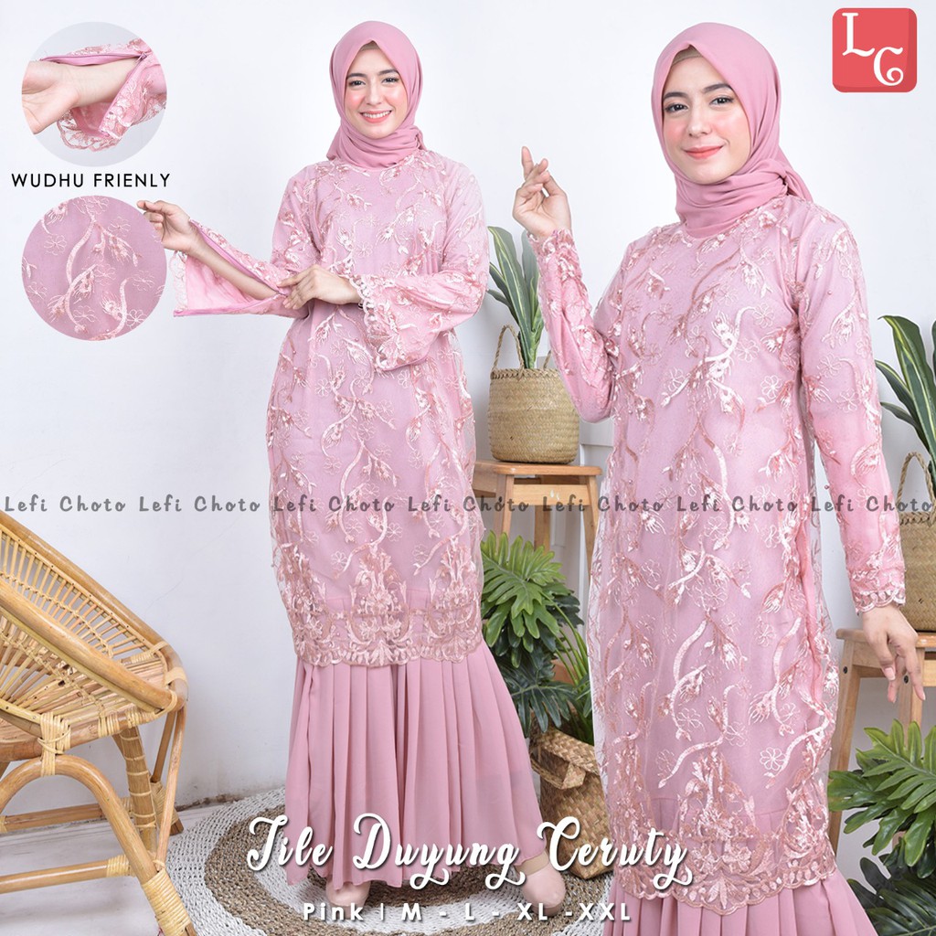 Setelan Gamis Tulle Duyung Ceruty