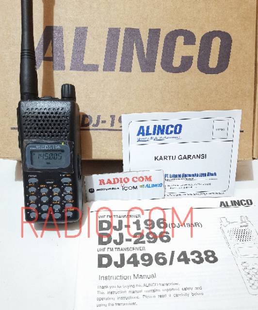 HT ALINCO DJ196 VHF ORI MURAH / HT ALINCO DJ 196 VHF ORIGINAL GARANSI RESMI FREQUENCY 136 -174MHz