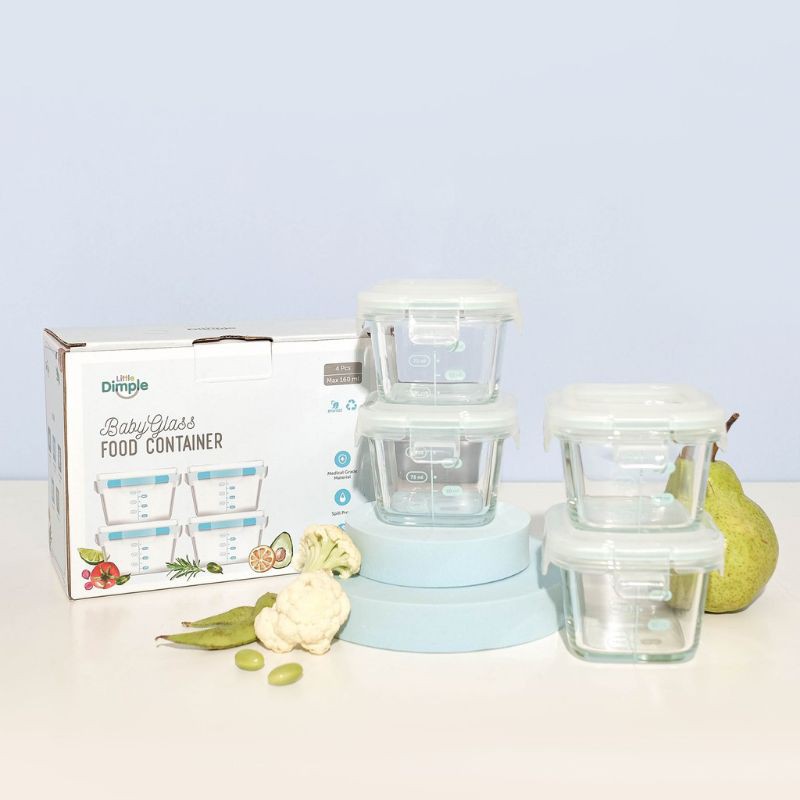 Food container little dimple A multi purpose 130ml, 160ml, 240ml bpa free borosilicate glass