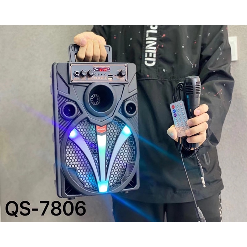 Speaker Bluetooth Portable Karaoke Kimiso Qs-7806 8,5 Inch With Mic Karaoke PROMO SEN-AB