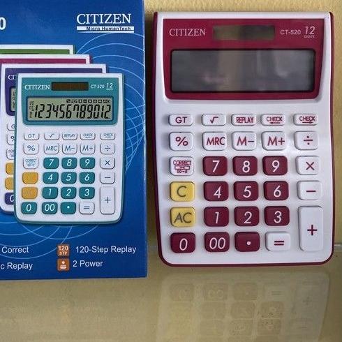 

BIG SALE!! (gau-713) KALKULATOR CITIZEN CT-520 ungu purple hijau green pink biru blue