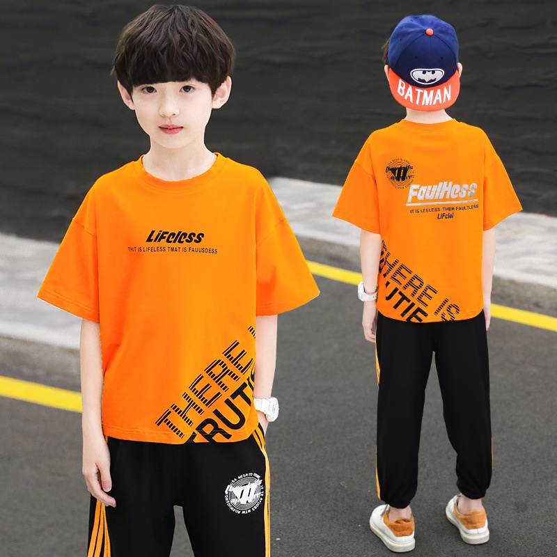 【Happy Baby】5-14Tahun TZ-06 Baju Setelan Cowok/Cewek Celana Panjang &amp; Lengan Pendek