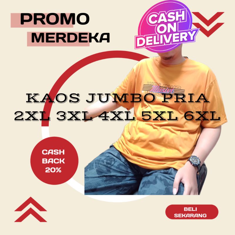 KAOS JUMBO PRIA KAOS bukan BOMBOGIE  bukan Erigo XXL 2XL XXXL 3XL XXXXL 4XL XXXXXL 5XL XXXXXXL 6XL B