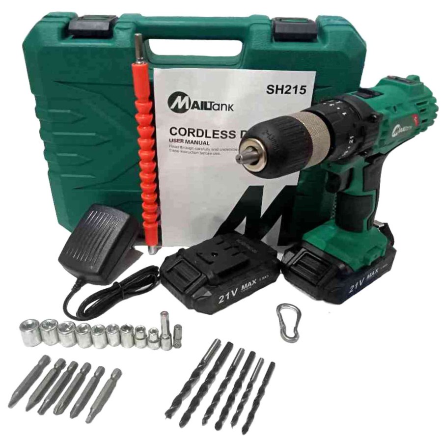 Mesin Bor Cordless Drill Mailtank SH-215 Bor Baterai SH 215 21V 13mm