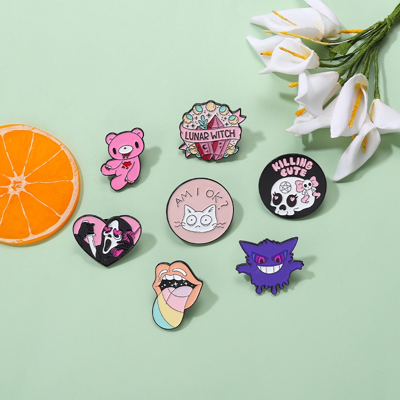 Bros Pin Enamel Desain Gengar Warna-Warni Gaya Punk Untuk Aksesoris Pakaian