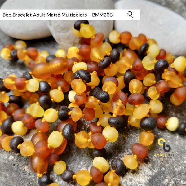 Gelang Amber Dewasa Premium 16cm Mate Multicolor BMM26B By Amber Bee