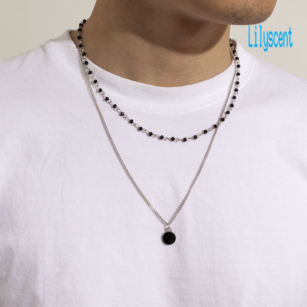 Kalung Manik-Manik Model Double Layered Untuk Pria